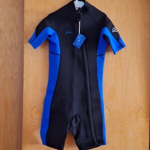 HEVTO Neoprene Wetsuit Zipper Front Black Surf, Diving, Paddleboard, Swim NWT S